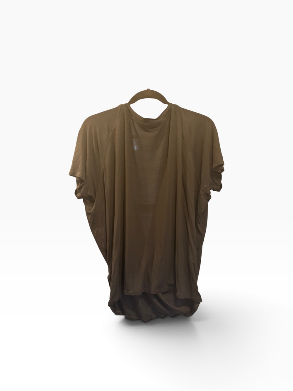 Kit and Ace Black Faux Wrap Short Sleeve Draped Tee